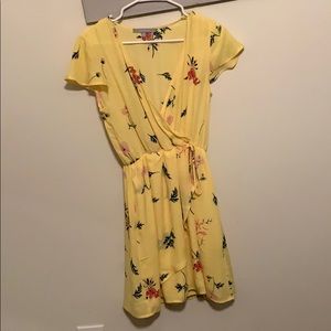 Yellow floral summer dress